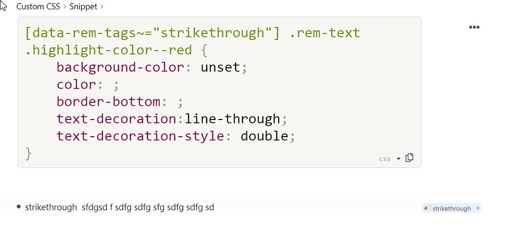 CSS Strikethrough workaround - CSS - RemNote