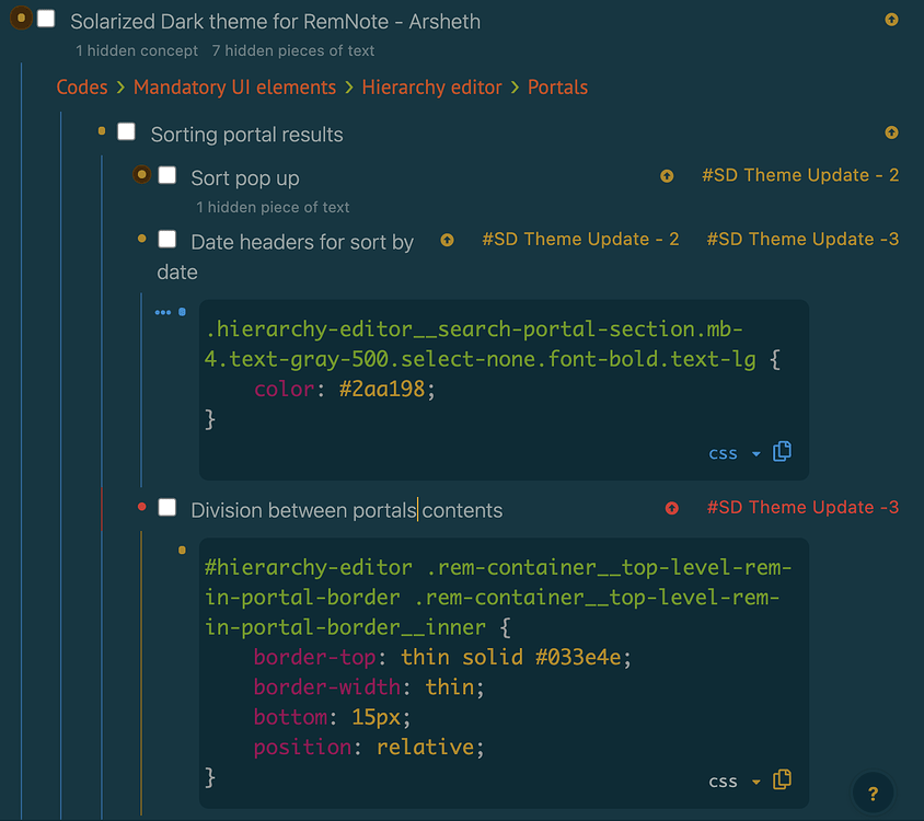 Dark theme for RemNote inspired by Solarized Dark theme - Updated - CSS ...