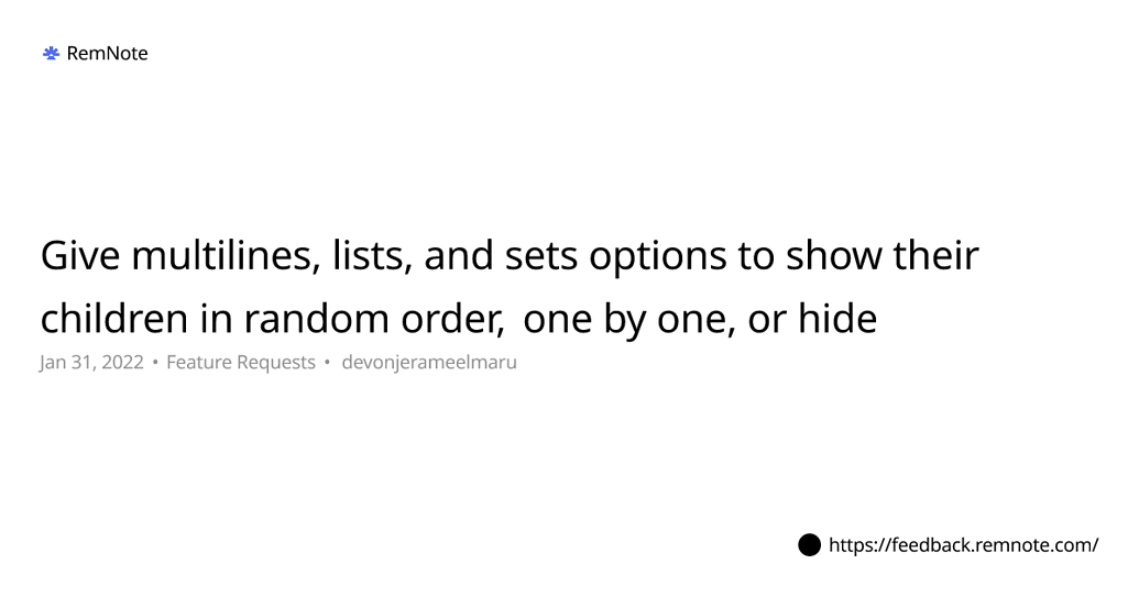 Multiline Flashcards problem - Learning RemNote - RemNote