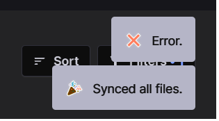 synced all files error